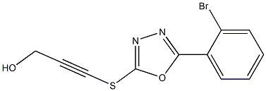 3-([5-(2-BROMOPHENYL)-1,3,4-OXADIAZOL-2-YL]THIO)PROP-2-YN-1-OL 结构式