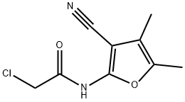 2-氯-N-(3-氰基-4,5-二甲基呋喃-2-基)乙酰胺 结构式