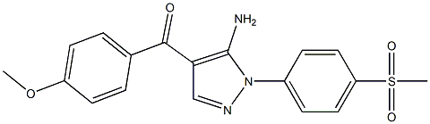 (5-AMINO-1-(4-(METHYLSULFONYL)PHENYL)-1H-PYRAZOL-4-YL)(4-METHOXYPHENYL)METHANONE 结构式