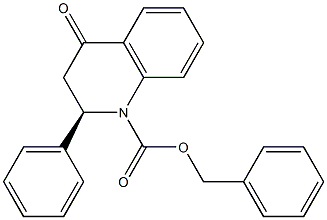 (2R)-1-Benzyloxycarbonyl-2-phenyl-2,3-dihydro-4-quinolone 结构式