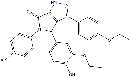5-(4-BROMOPHENYL)-4-(3-ETHOXY-4-HYDROXYPHENYL)-3-(4-ETHOXYPHENYL)-4,5-DIHYDROPYRROLO[3,4-C]PYRAZOL-6(1H)-ONE 结构式
