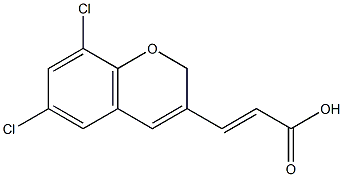 (2E)-3-(6,8-DICHLORO-2H-CHROMEN-3-YL)ACRYLIC ACID 结构式