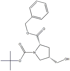 (S)-BOC-(TRANS-4-HYDROXYMETHYL)PROLINE BENZYL ESTER 结构式