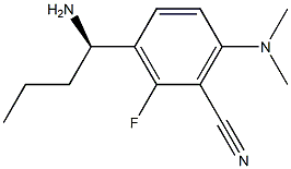 3-((1R)-1-AMINOBUTYL)-6-(DIMETHYLAMINO)-2-FLUOROBENZENECARBONITRILE 结构式