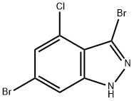 3,6-DIBROMO-4-CHLORO (1H)INDAZOLE 结构式