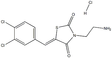 (5Z)-3-(2-AMINOETHYL)-5-(3,4-DICHLOROBENZYLIDENE)-1,3-THIAZOLIDINE-2,4-DIONE HYDROCHLORIDE 结构式
