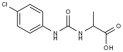 (2R)-2-({[(4-CHLOROPHENYL)AMINO]CARBONYL}AMINO)PROPANOIC ACID 结构式