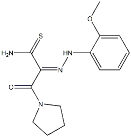 (2Z)-2-[(2-METHOXYPHENYL)HYDRAZONO]-3-OXO-3-PYRROLIDIN-1-YLPROPANETHIOAMIDE 结构式