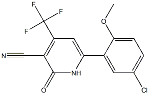 6-(5-CHLORO-2-METHOXYPHENYL)-4-(TRIFLUOROMETHYL)-1,2-DIHYDRO-2-OXOPYRIDINE-3-CARBONITRILE 结构式