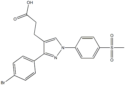 3-(3-(4-BROMOPHENYL)-1-(4-(METHYLSULFONYL)PHENYL)-1H-PYRAZOL-4-YL)PROPANOIC ACID 结构式