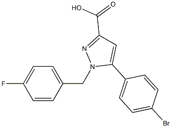 1-(4-FLUOROBENZYL)-5-(4-BROMOPHENYL)-1H-PYRAZOLE-3-CARBOXYLIC ACID 结构式