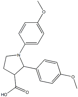 1,2-BIS(4-METHOXYPHENYL)PYRROLIDINE-3-CARBOXYLIC ACID 结构式