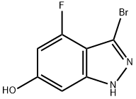 3-BROMO-4-FLUORO-6-HYDROXYINDAZOLE 结构式