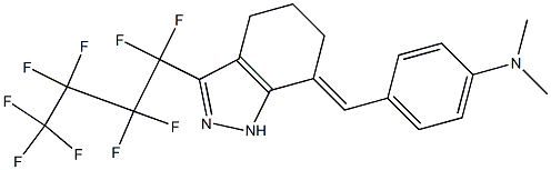 7-(E)-(P-DIMETHYLAMINOBENZYLIDENE)-4,5,6,7-TETRAHYDRO-3-PERFLUOROBUTYL-1H-INDAZOLE 结构式