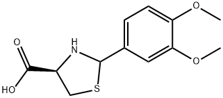 (R)-2-(3,4-DIMETHOXY-PHENYL)-THIAZOLIDINE-4-CARBOXYLIC ACID 结构式