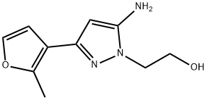 2-(5-氨基-3-(2-甲基呋喃-3-基)-1H-吡唑-1-基)乙烷-1-醇 结构式