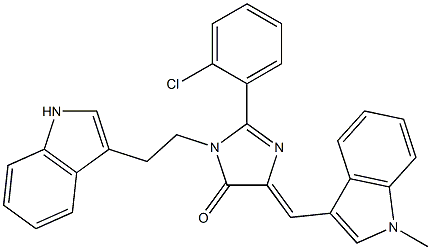 (Z)-1-(2-(1H-INDOL-3-YL)ETHYL)-2-(2-CHLOROPHENYL)-4-((1-METHYL-1H-INDOL-3-YL)METHYLENE)-1H-IMIDAZOL-5(4H)-ONE 结构式