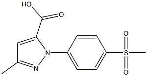 3-METHYL-1-(4-(METHYLSULFONYL)PHENYL)-1H-PYRAZOLE-5-CARBOXYLIC ACID 结构式