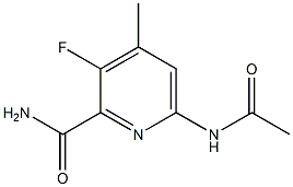 6-(Acetylamino)-3-fluoro-4-methylpyridine-2-carboxamide 结构式