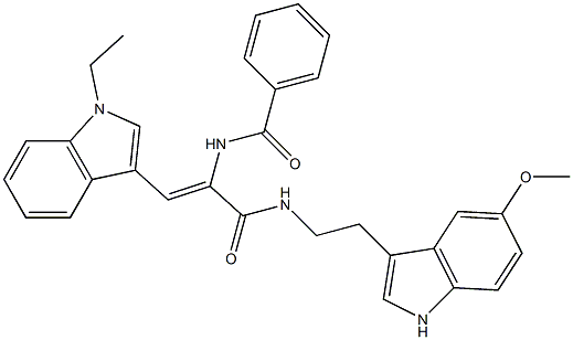 (Z)-N-(1-(1-ETHYL-1H-INDOL-3-YL)-3-(2-(5-METHOXY-1H-INDOL-3-YL)ETHYLAMINO)-3-OXOPROP-1-EN-2-YL)BENZAMIDE 结构式