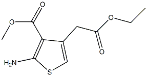 2-AMINO-4-ETHOXYCARBONYLMETHYL-THIOPHENE-3-CARBOXYLIC ACID METHYL ESTER 结构式