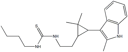 N-BUTYL-N'-{2-[2,2-DIMETHYL-3-(2-METHYL-1H-INDOL-3-YL)CYCLOPROPYL]ETHYL}THIOUREA 结构式
