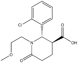 (2S,3S)-2-(2-CHLOROPHENYL)-1-(2-METHOXYETHYL)-6-OXOPIPERIDINE-3-CARBOXYLIC ACID 结构式