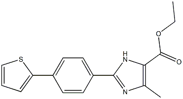 5-METHYL-2-(4-THIOPHEN-2-YLPHENYL)-3H-IMIDAZOLE-4-CARBOXYLIC ACID ETHYL ESTER 结构式