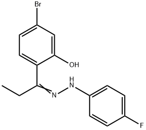 5-BROMO-2-[1-[(4-FLUOROPHENYL)HYDRAZONO]PROPYL]PHENOL 结构式