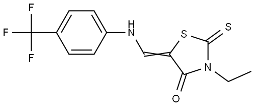 3-Ethyl-2-thioxo-5-(((4-(trifluoromethyl)phenyl)amino)methylene)-1,3-thiazolidin-4-one 结构式