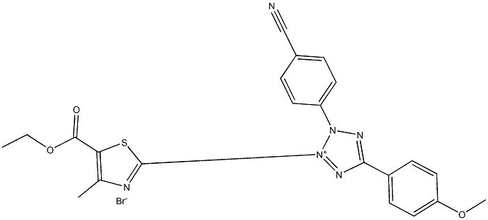 2-(4-METHYL-5-ETHOXYCARBONYLTHIAZOL-2-YL)-3-(4-CYANOPHENYL)-5-[4-METHOXY-PHENYL]-TETRAZOLIUM BROMIDE 结构式