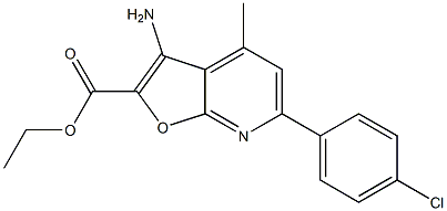 ETHYL 3-AMINO-6-(4-CHLOROPHENYL)-4-METHYLFURO[2,3-B]PYRIDINE-2-CARBOXYLATE 结构式