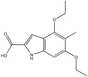 4,6-DIETHOXY-5-METHYL-1H-INDOLE-2-CARBOXYLIC ACID 结构式