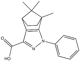 1,10,10-Trimethyl-3-phenyl-3,4-diazatricyclo[5.2.1.0(2,6)]deca-2(6),4-diene-5-carboxylic acid 结构式
