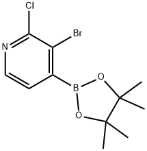 3-溴-2-氯吡啶-4-硼酸匹那醇酯 结构式