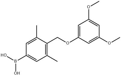 3,5-DIMETHYL-4-(3,5-DIMETHOXYBENZYLOXY)PHENYLBORONIC ACID 结构式