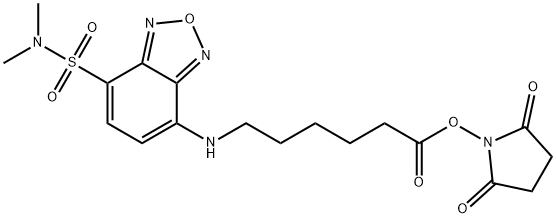 琥珀酰亚氨基-6-[[7-(N,N-二甲氨基磺酰)-2,1,3-苯并恶二唑-4-基]氨基]己酸盐 结构式