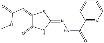 METHYL (2E)-{(2E)-4-OXO-2-[(PYRIDIN-2-YLCARBONYL)HYDRAZONO]-1,3-THIAZOLIDIN-5-YLIDENE}ACETATE 结构式