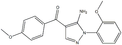 (5-Amino-1-(2-methoxyphenyl)-1H-pyrazol-4-yl)(4-methoxyphenyl)methanone 结构式