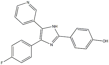 2-(4-Hydroxyphenyl)-4-(4-fluorophenyl)-5-(pyrid-3yl)-imidazole 结构式