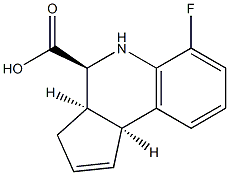 (3AR,4S,9BS)-6-FLUORO-3A,4,5,9B-TETRAHYDRO-3H-CYCLOPENTA[C]QUINOLINE-4-CARBOXYLIC ACID 结构式