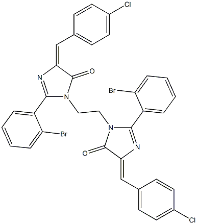 (E)-2-(2-BROMOPHENYL)-1-(2-((Z)-2-(2-BROMOPHENYL)-4-(4-CHLOROBENZYLIDENE)-5-OXO-4,5-DIHYDROIMIDAZOL-1-YL)ETHYL)-4-(4-CHLOROBENZYLIDENE)-1H-IMIDAZOL-5(4H)-ONE 结构式