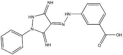 3-[(2E)-2-(3,5-DIIMINO-1-PHENYLPYRAZOLIDIN-4-YLIDENE)HYDRAZINO]BENZOIC ACID 结构式