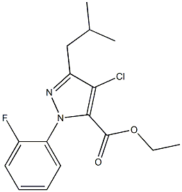 4-CHLORO-1-(FLUOROPHENYL)-3-(2-METHYLPROPYL)-1H-PYRAZOLE-5-CARBOXYLIC ACID ETHYL ESTER 结构式