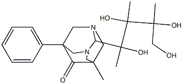 5-METHYL-7-PHENYL-2-(1,2,3,4-TETRAHYDROXY-1,2,3-TRIMETHYLBUTYL)-1,3-DIAZATRICYCLO[3.3.1.1~3,7~]DECAN-6-ONE 结构式