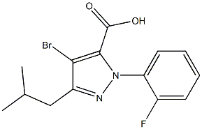 4-BROMO-1-(FLUOROPHENYL)-3-(2-METHYLPROPYL)-1H-PYRAZOLE-5-CARBOXYLIC ACID 结构式