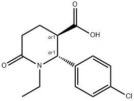 (2R,3R)-2-(4-CHLOROPHENYL)-1-ETHYL-6-OXOPIPERIDINE-3-CARBOXYLIC ACID 结构式