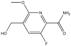 3-FLUORO-5-(HYDROXYMETHYL)-6-METHOXYPYRIDINE-2-CARBOXAMIDE 结构式