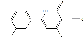 1,2-DIHYDRO-4-METHYL-6-(3,4-DIMETHYLPHENYL)-2-OXOPYRIDINE-3-CARBONITRILE 结构式