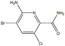 6-AMINO-5-BROMO-3-CHLOROPYRIDINE-2-CARBOXAMIDE 结构式